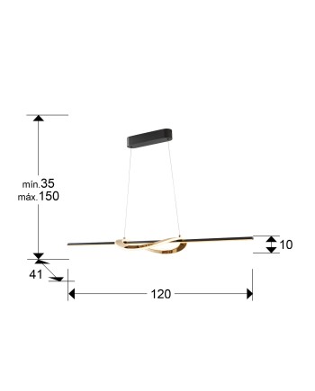 ENORA- LAMPARA - NEGRO / DORADO